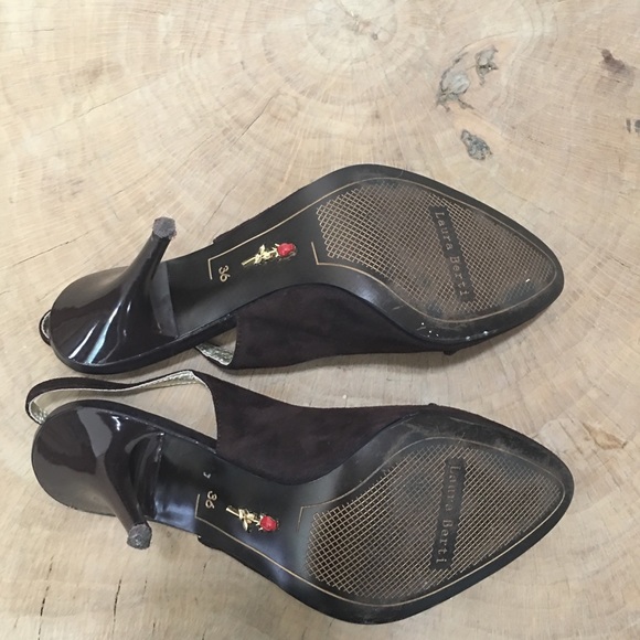 Brown suede leather high heel shoes size 36 EUR - Picture 7 of 8